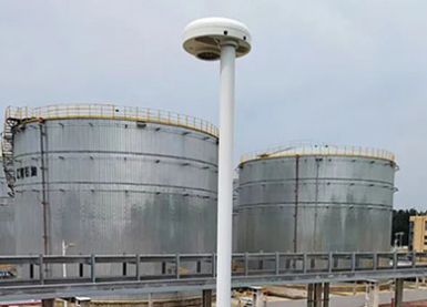 舟山某油污處理公司油庫區使用雷電預警系統-保障了財產 作業安全【杭州易造】